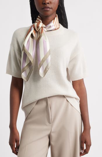 String Square Silk Scarf
