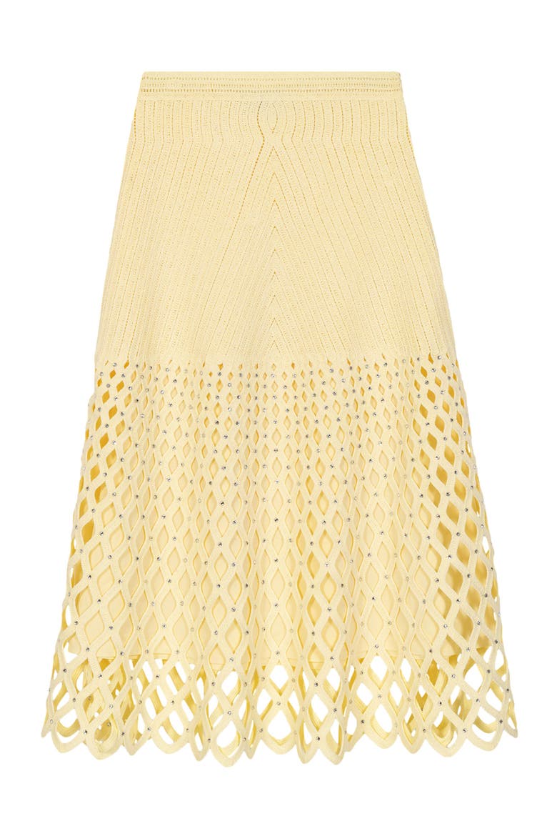 Crochet skirt with removable lining, Alternate, color, Pale yellow
