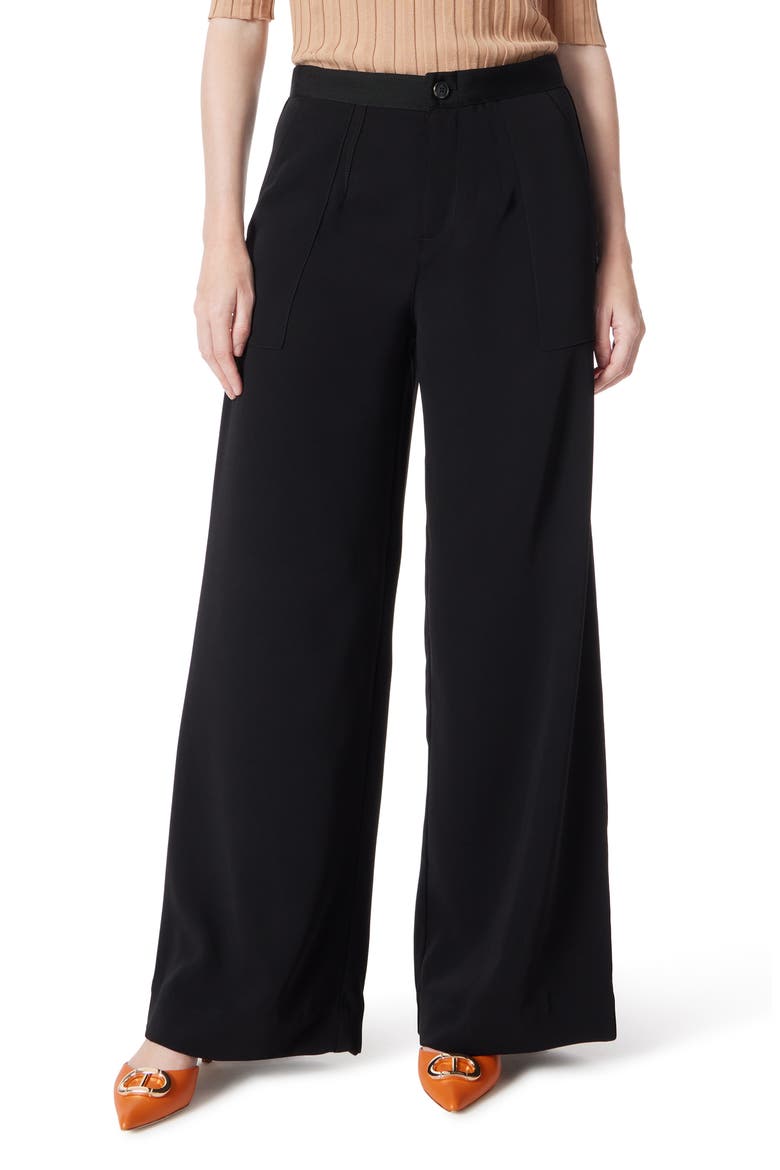 Utility Wide Leg Suiting Pants, Main, color, BLACK