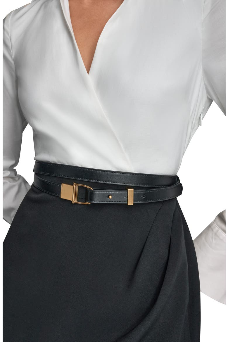 Belted Sateen Sheath Dress, Alternate, color, CREAM/BLACK
