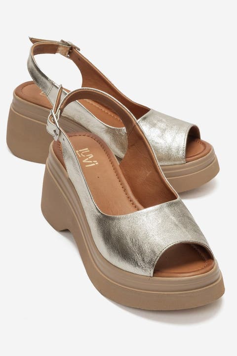 Laure Leather Wedge Sandal