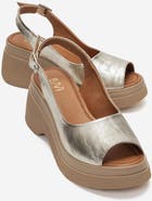 Forever & Always Shoes Laure Leather Wedge Sandal