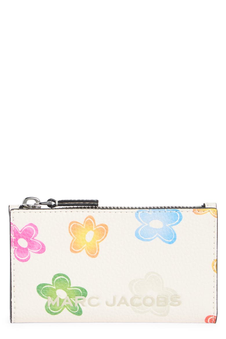 Wild Daisy Bifold Wallet, Main, color, WHITE MULTI