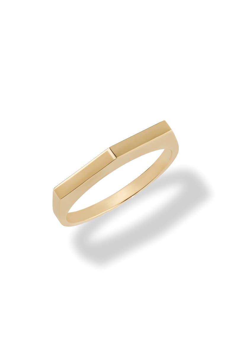 14K Gold Geometric Edge Ring, Main, color, GOLD