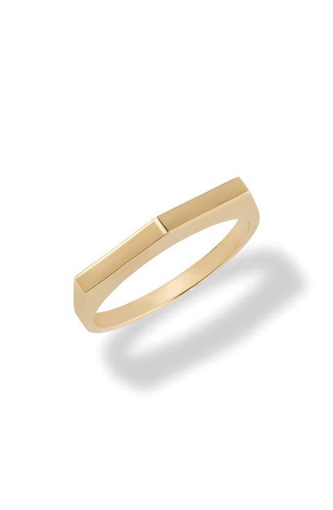 14K Gold Geometric Edge Ring