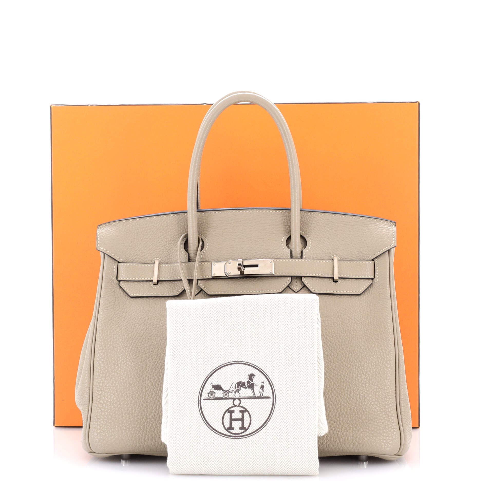 Pre-Owned Hermes Birkin Handbag Grey Togo with Palladium Hardware 30, Alternate, color, Gris Tourterelle
