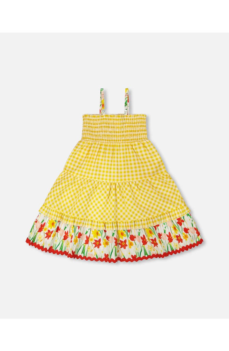 Deux par Deux Sleeveless Daffodil Gingham Sundress, Alternate, color, Yellow Gingham