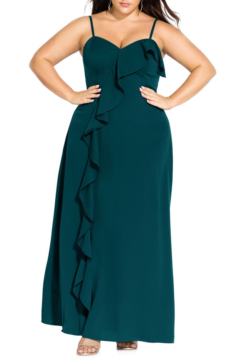 Catalina Maxi Dress, Main, color, EMERALD