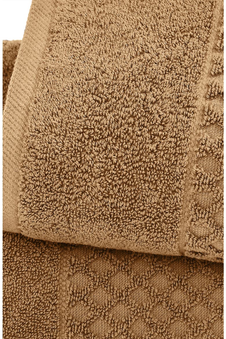 Diamond Waffle Texture 6-Pack Hand Towel Set, Alternate, color, MOCHA
