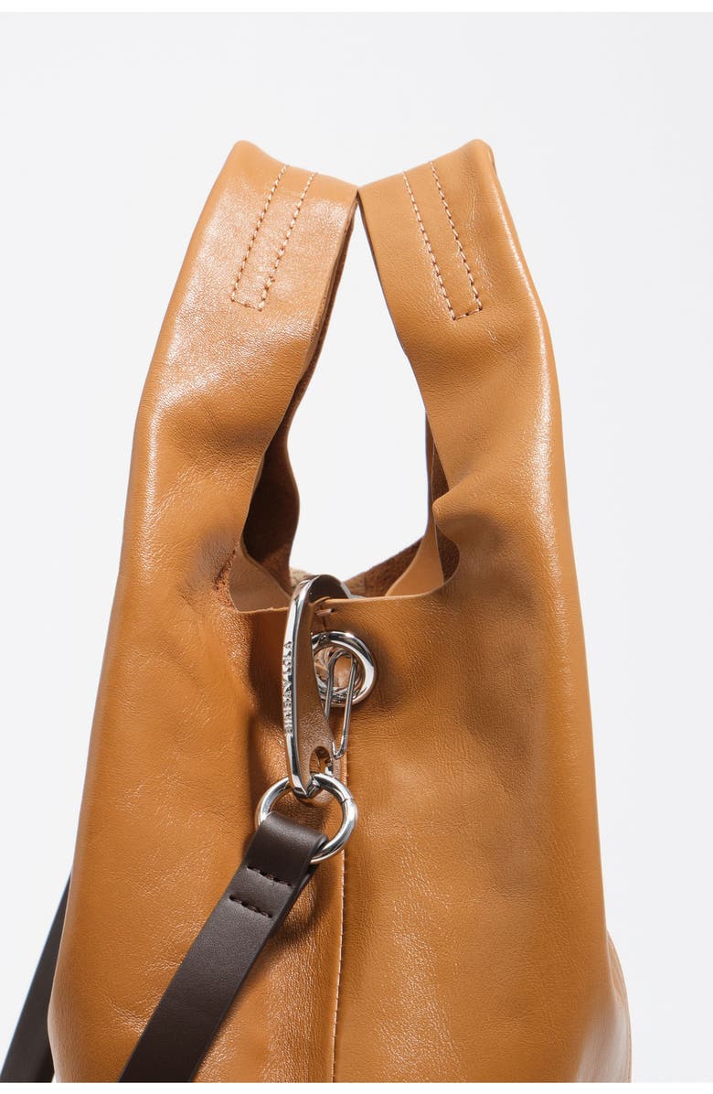 Bimba y Lola Leather Paper Bag, Alternate, color, Toffee