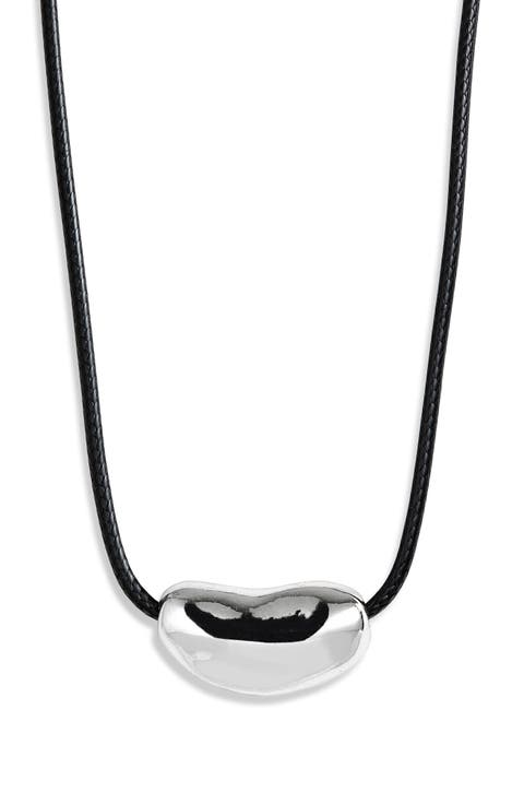 Nugget Pendant Cord Necklace