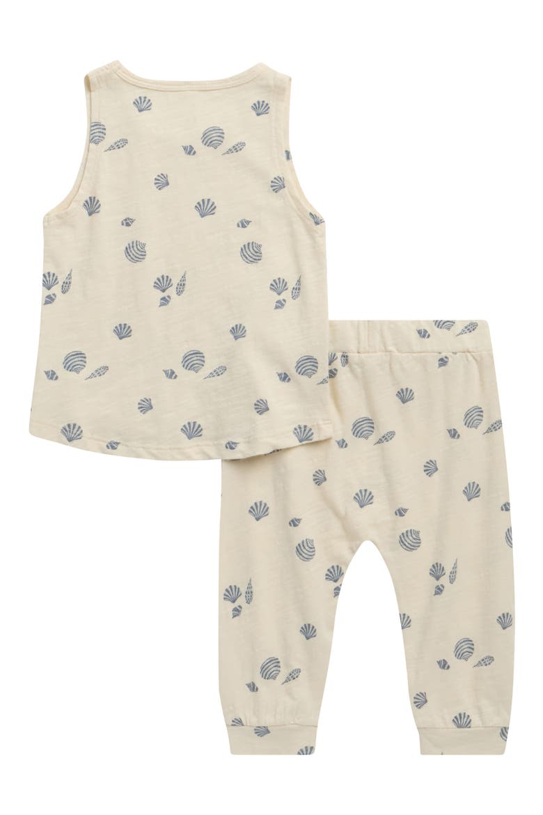 Seashell Print Cotton Tank & Joggers Set, Alternate, color, NATURAL