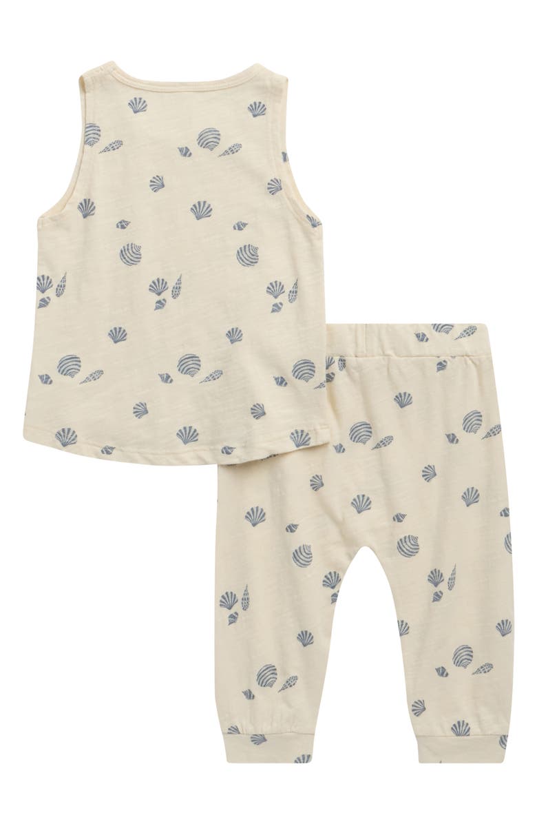 Rylee + Cru Seashell Print Cotton Tank & Joggers Set, Alternate, color, Natural
