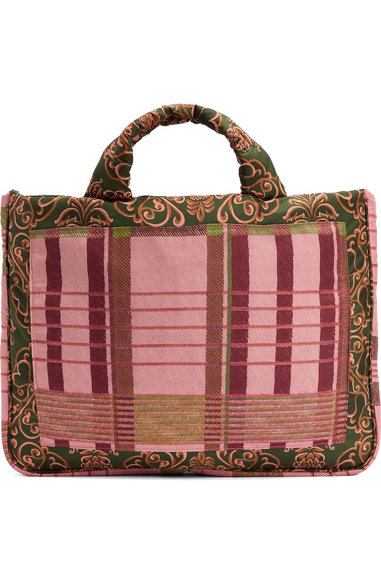 Barbour x FARM Rio Maria Clara Twill Tote, Alternate, color, Pink Tartan