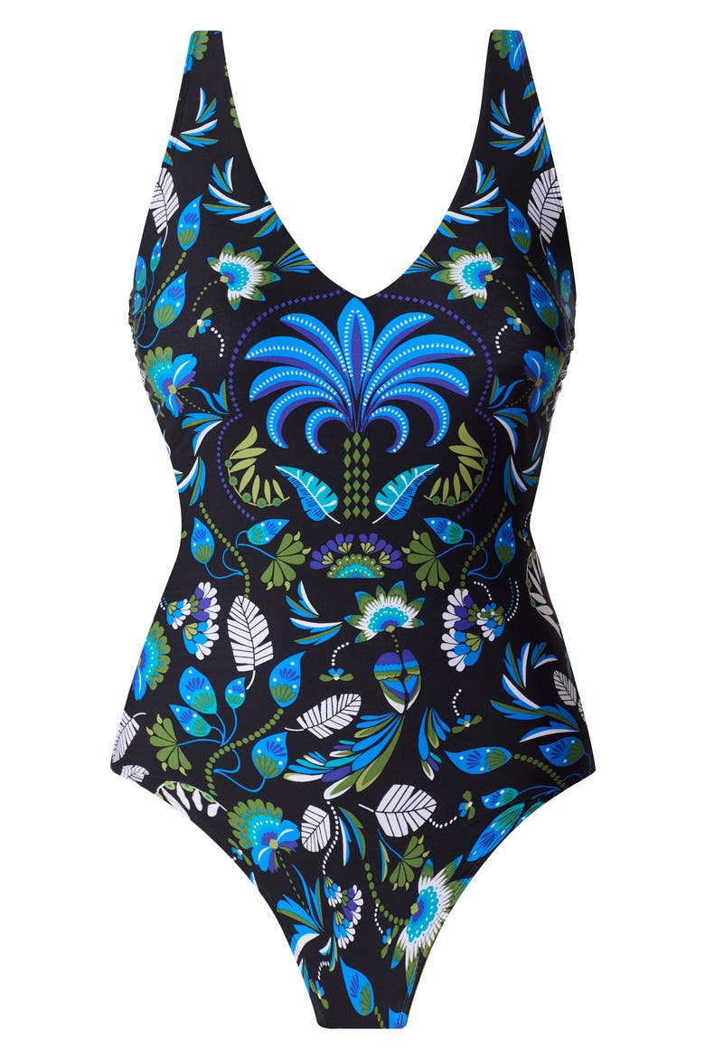 Taj Mahal Diana One-Piece Swimsuit, Alternate, color, BLACK MULTI