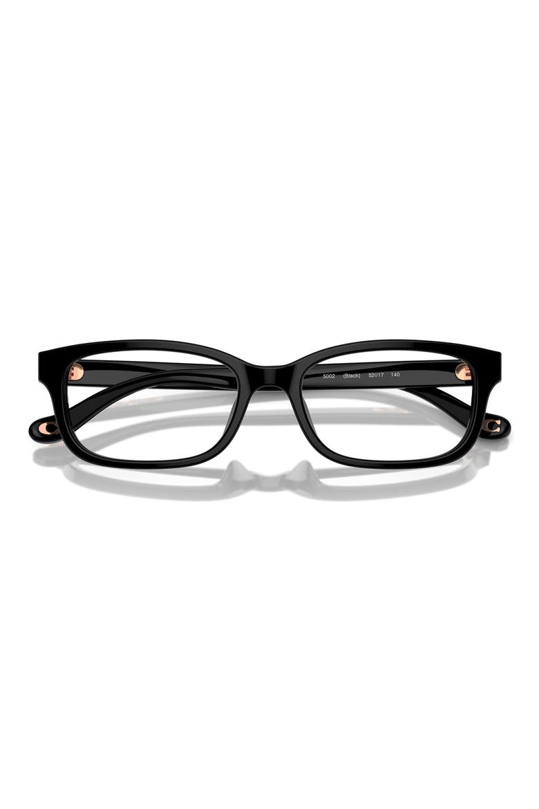 50mm Rectangular Optical Glasses, Alternate, color, BLACK / DEMO LENS