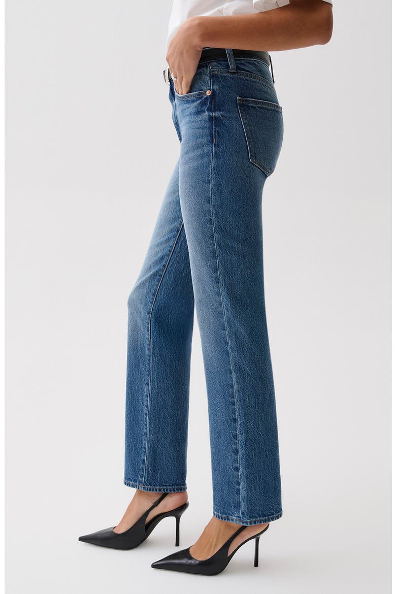 Aleks High Waist Straight Leg Petite Jeans, Alternate, color, SEA SALT