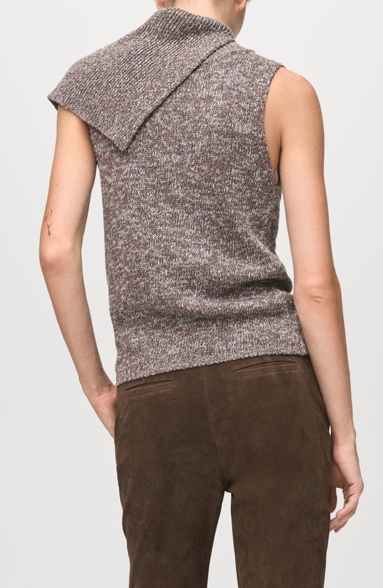 MANGO Mottled Wrap Collar Sweater Tank, Alternate, color, Light/ Pastel Grey