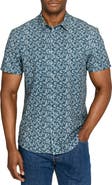 W.R.K Leaf Print Short Sleeve Button-Up Shirt