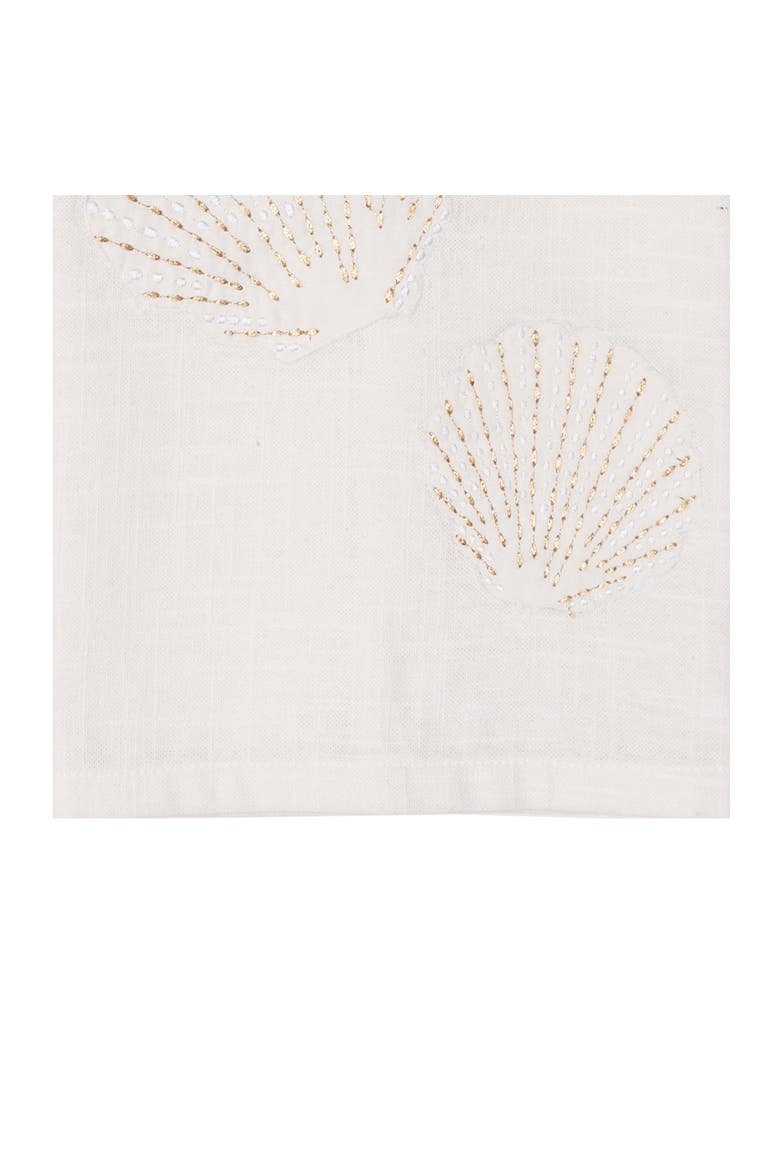 Gold Coast Scallop Shells 100% Cotton Handtowel, Alternate, color, White