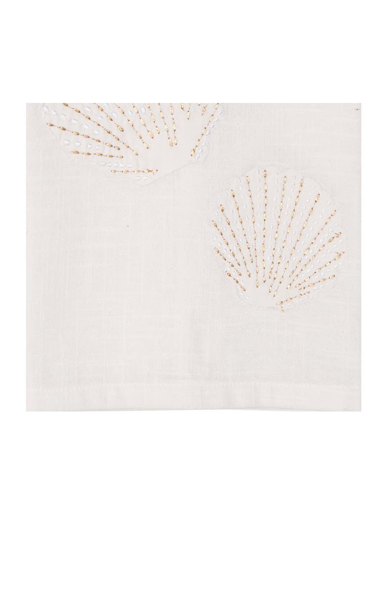C&F Home Gold Coast Scallop Shells 100% Cotton Handtowel, Alternate, color, White