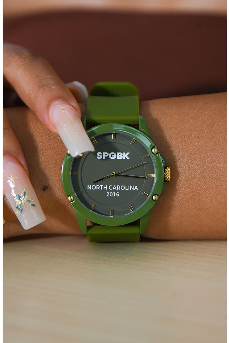 Matcha Silicone Strap Watch, 44mm, Alternate, color, OLIVE