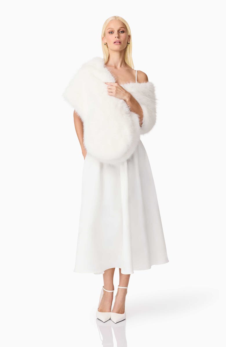 Elliatt Lucyna Faux Fur Capelet, Alternate, color, White