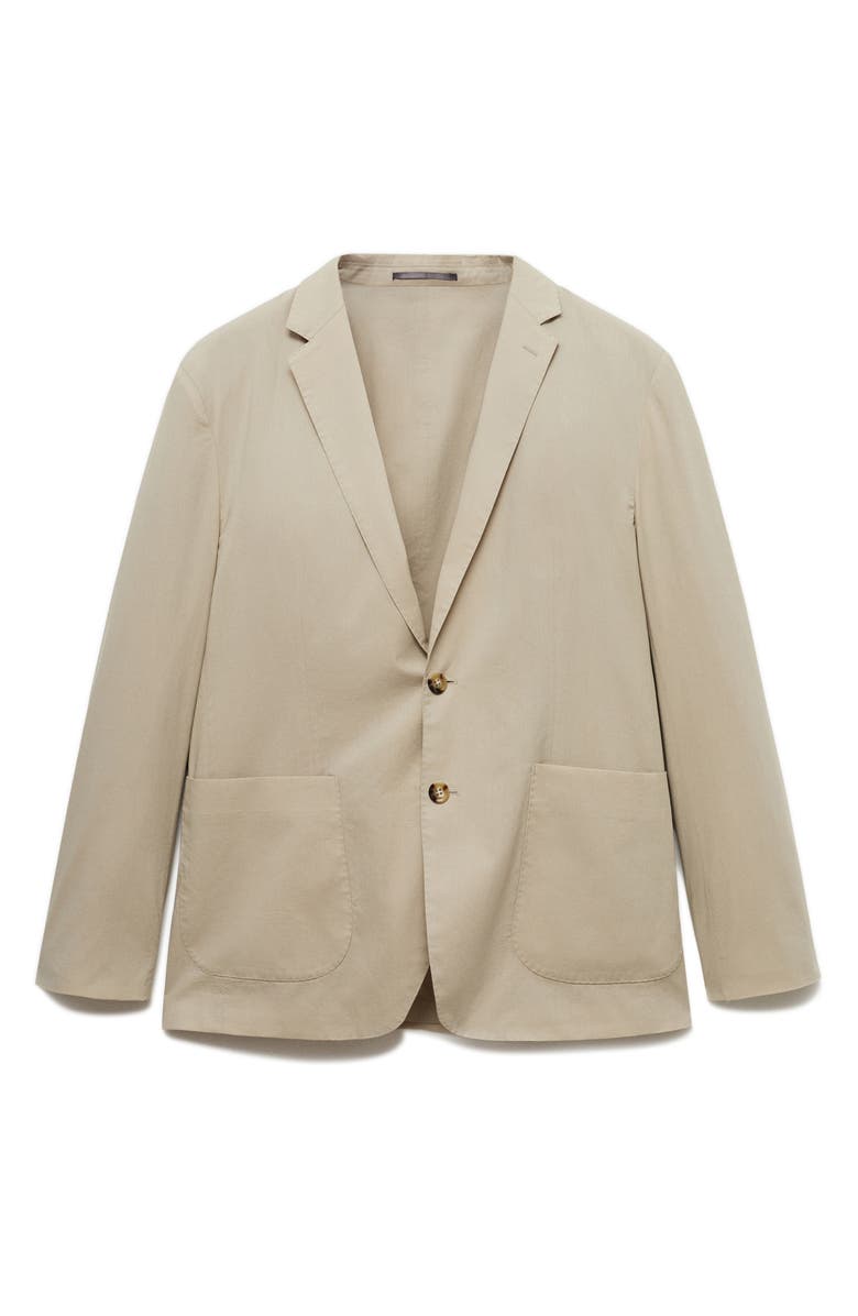 MANGO Lightweight Cotton Sport Coat, Alternate, color, Beige