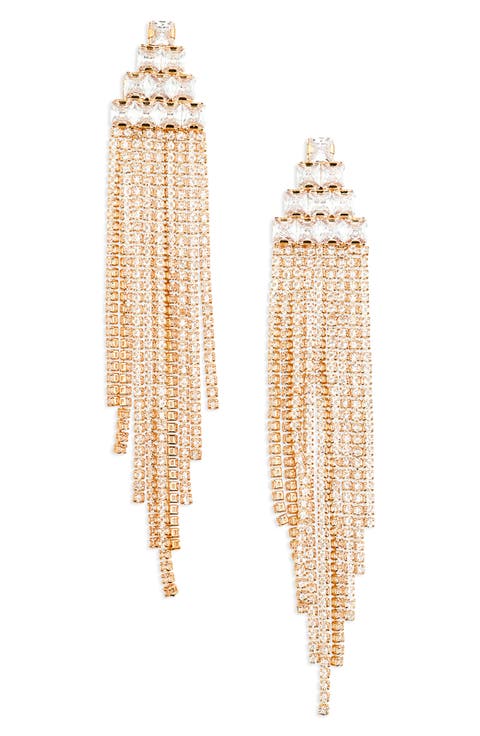 Crystal Fringe Statement Earrings