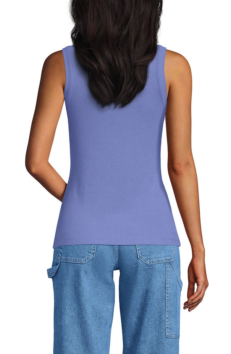 Lands' End Drapey Rib Fitted Tank Top, Alternate, color, 