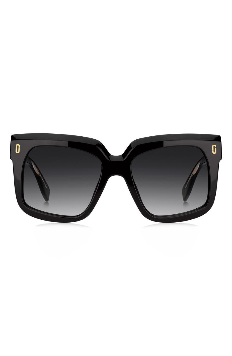 Marc Jacobs 53mm Square Sunglasses, Main, color, Black/ Dark Grey