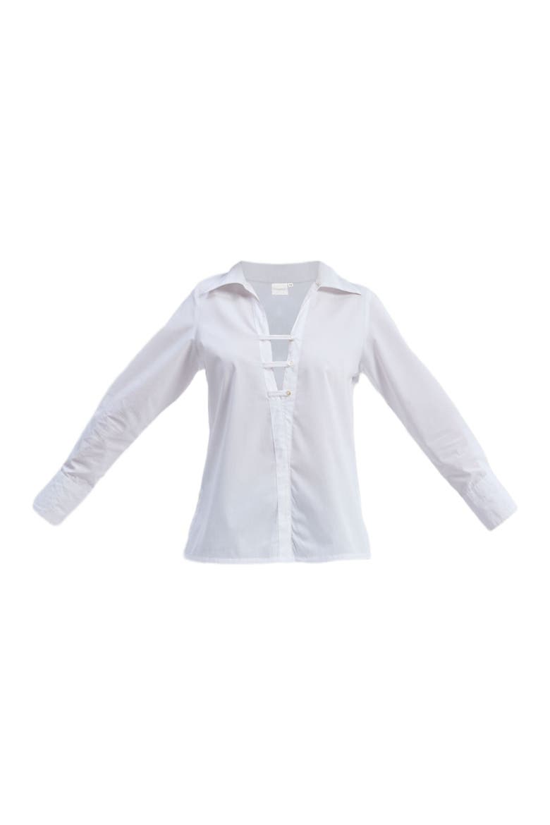 Crisp Details Button-down Shirt, Alternate, color, White