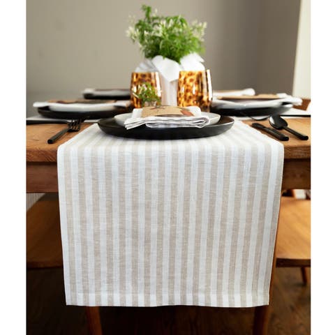 Linen Table Runner for Dining Table, Holiday and Everyday Table Decor - Amalfi Stripe