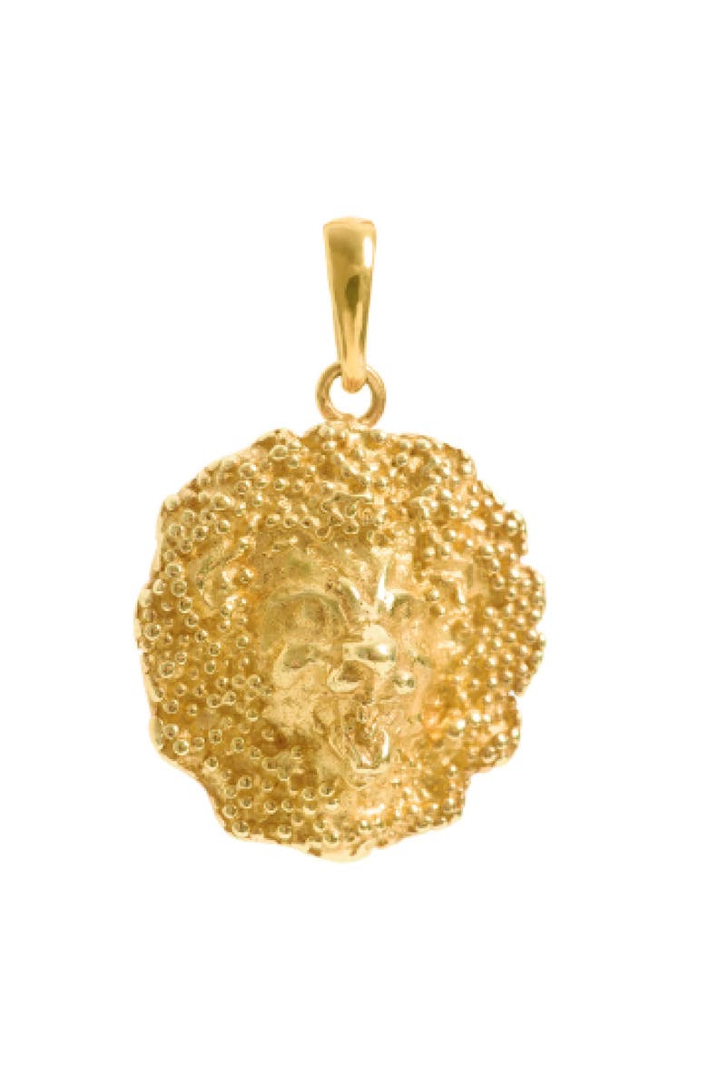Freya Rose Lion Pendant, Main, color, Gold