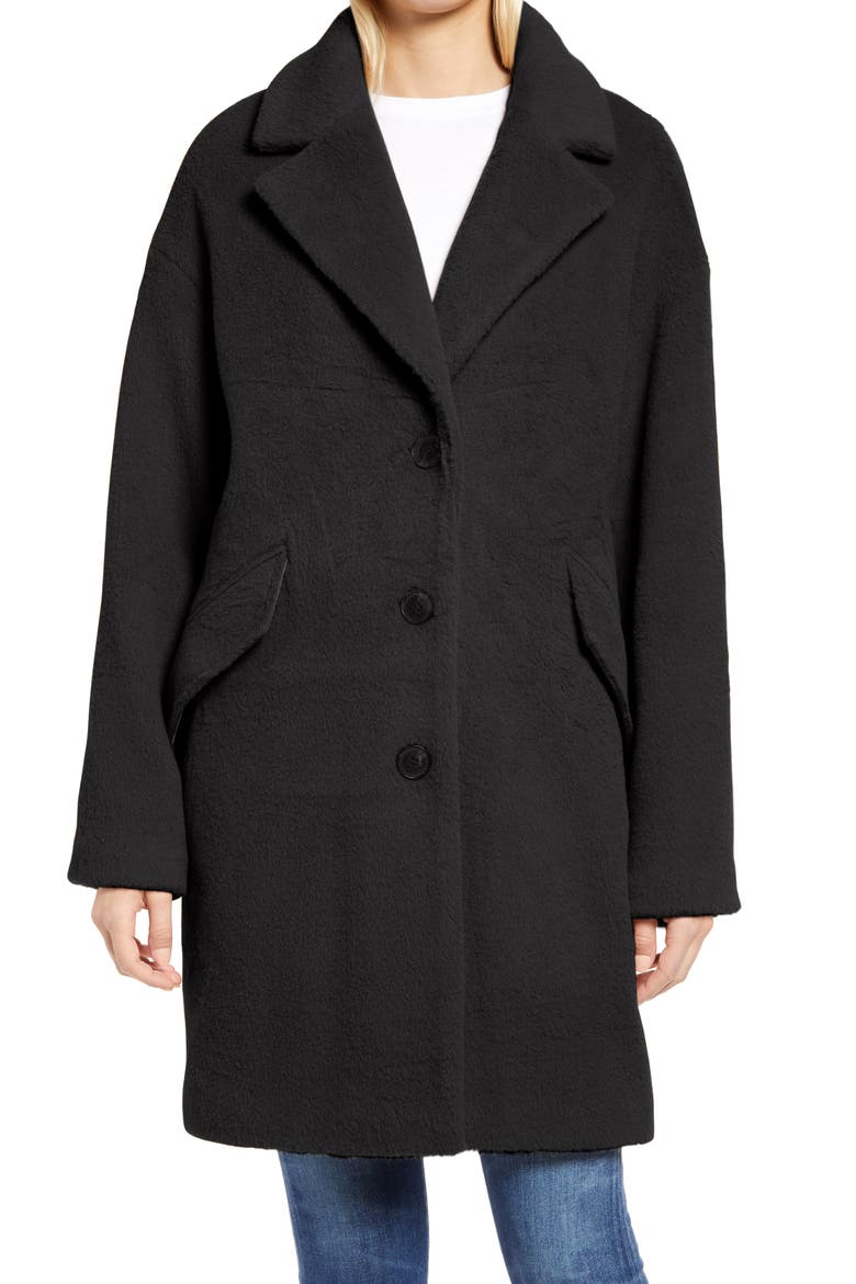 Notched Collar Coat, Alternate, color, BLACK