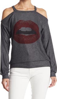 GO COUTURE Cold Shoulder Knit Sweater