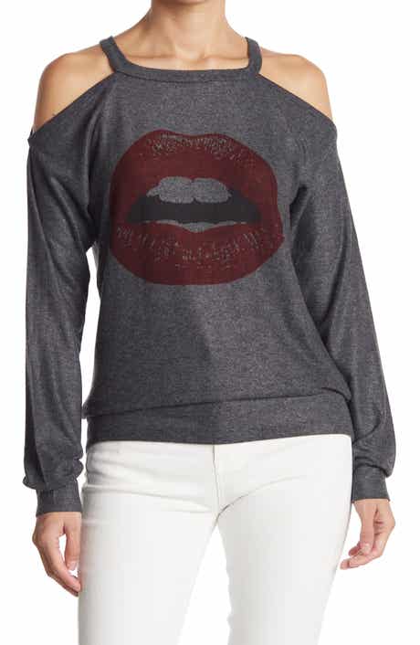 GO COUTURE Cold Shoulder Knit Sweater
