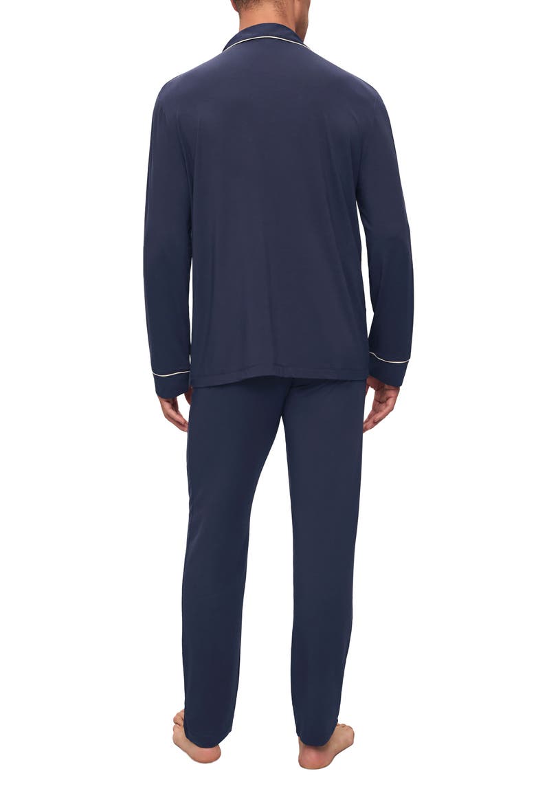 William Stretch Tencel® Modal Long Pajamas, Alternate, color, NAVY