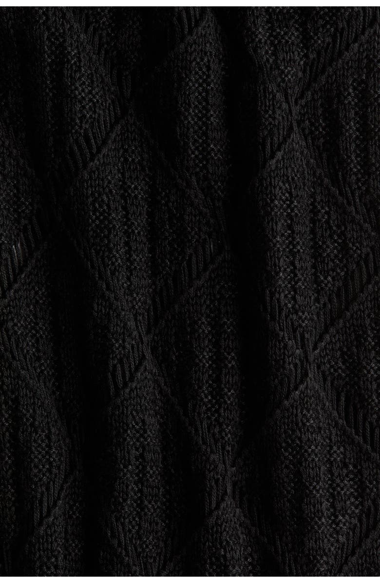 H&M Crochet-look Trousers, Alternate, color, Black