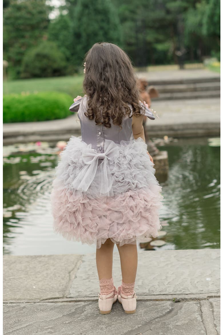 Mia Ombré Cupcake Tulle Dress, Alternate, color, Grey and Pink Ombre