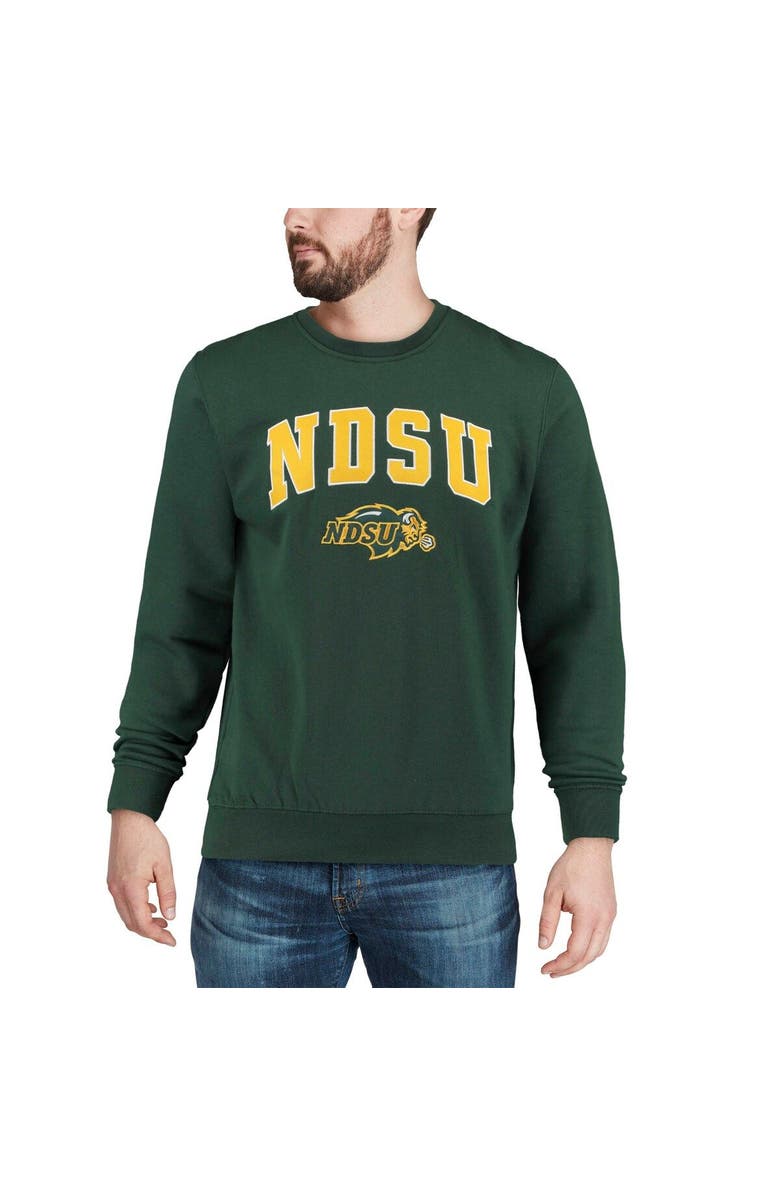 COLOSSEUM Men's Colosseum Green NDSU Bison Arch & Logo Crew Neck Sweatshirt, Alternate, color, Green