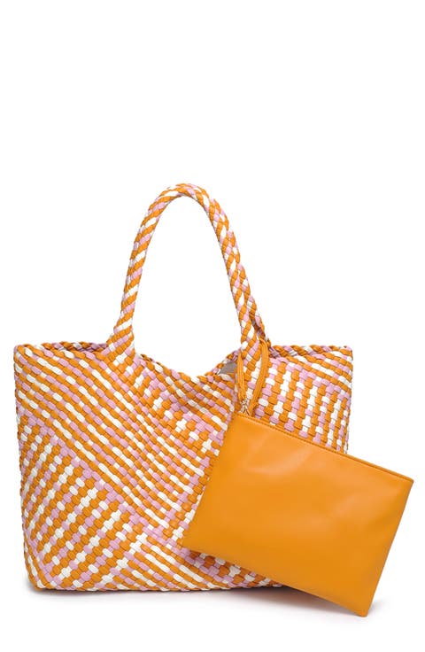 Woven Unlined Tote Bag and Pouch