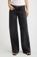 Fade Out Loud Studded Low Rise Wide Leg Jeans
