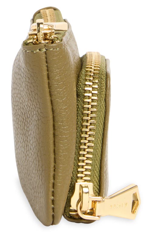 Aimee Zoe Earbud Leather Wallet In Green