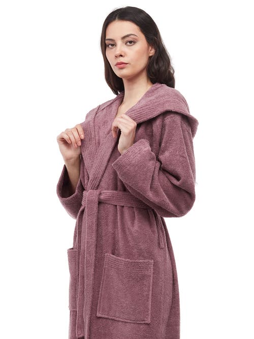 Arus Paradise Womens Hooded Cotton Bath Robe In Purple