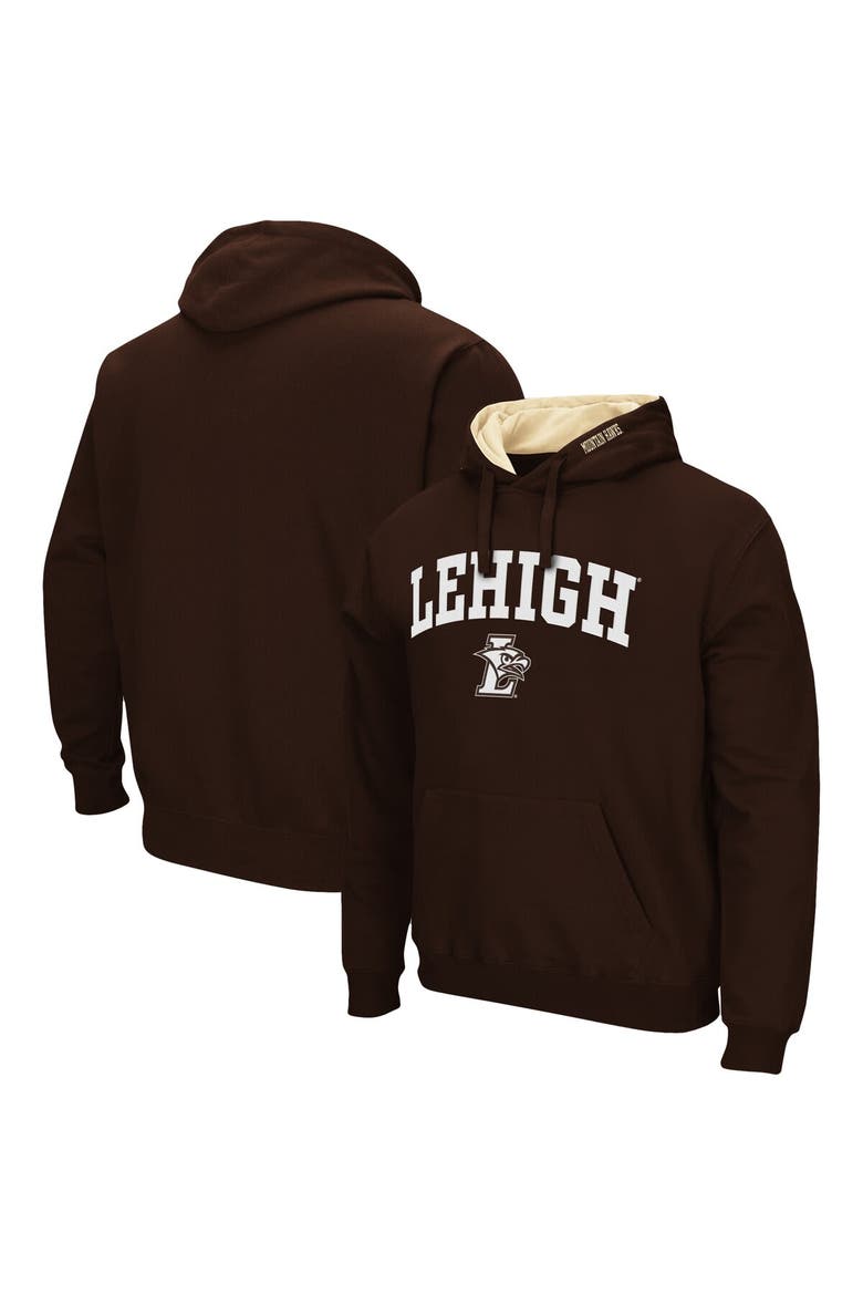 Men's Colosseum Brown Lehigh Mountain Hawks Isle Pullover Hoodie, Main, color, Brown