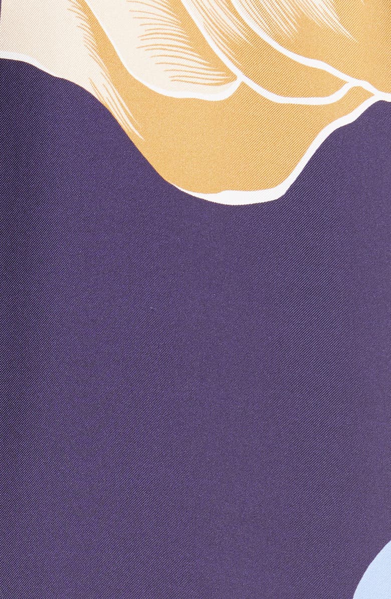 Etro Large Lily Print Silk Tunic Shirt, Alternate, color, 