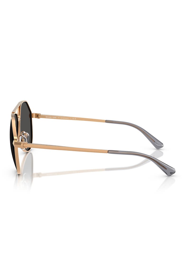 60mm Pilot Sunglasses, Alternate, color, BEIGE GOLD / DARK GREY SOLID
