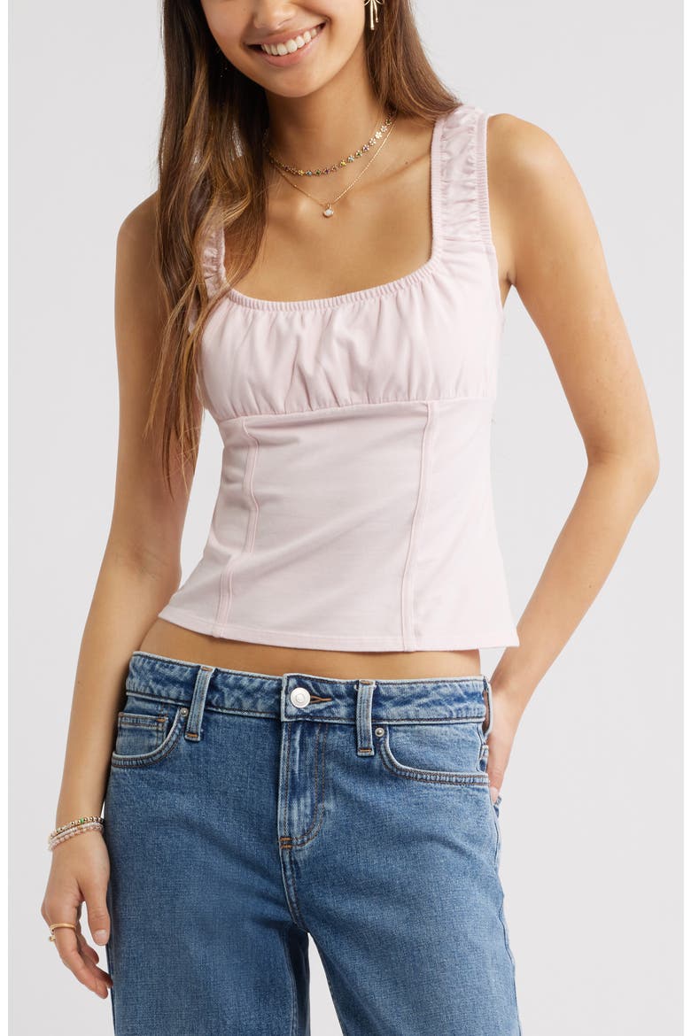 Ruched Tank Top, Main, color, PINK BALM