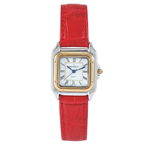 Slim Leather Tank Watch- 36MM